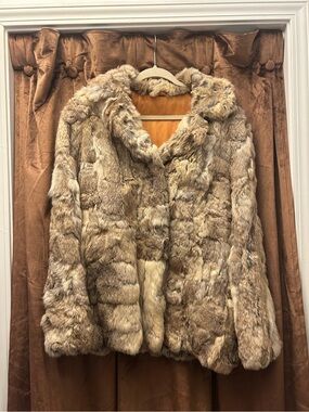 Vintage Genuine Rabbit Fur Coat